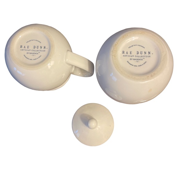 Rae Dunn sugar and cream two piece gift set artisan collection white ceramic new - Picture 3 of 3